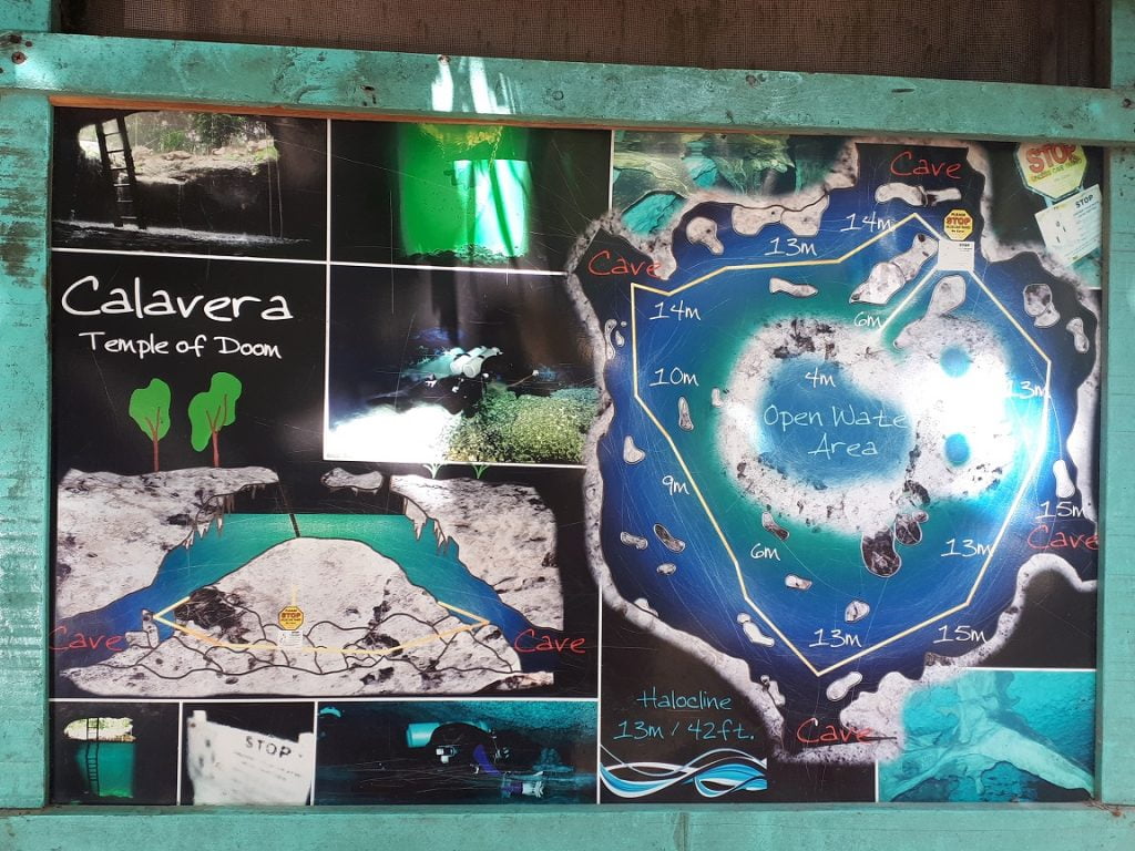 Plan du cenote Calavera