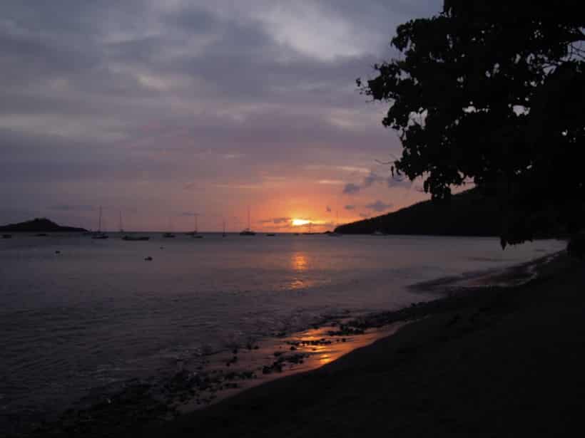 Coucher de soleil plage Malendure Guadeloupe