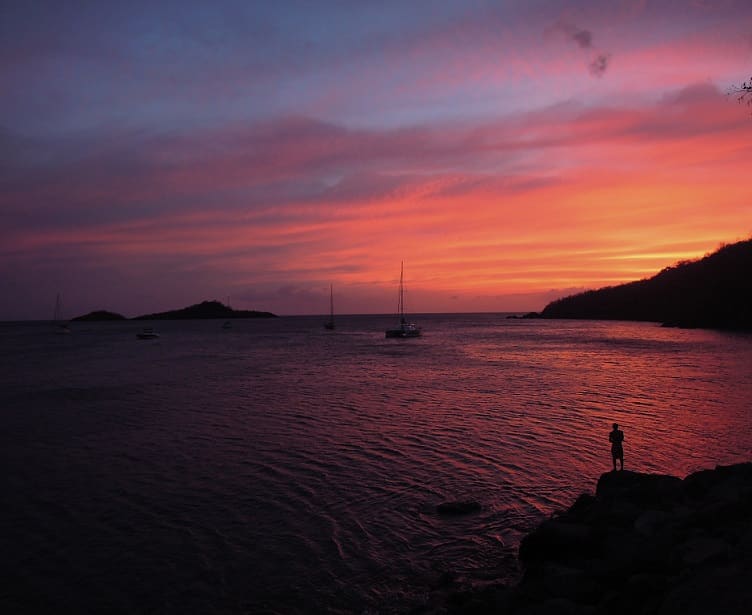 coucher de soleil multicouleur en Guadeloupe